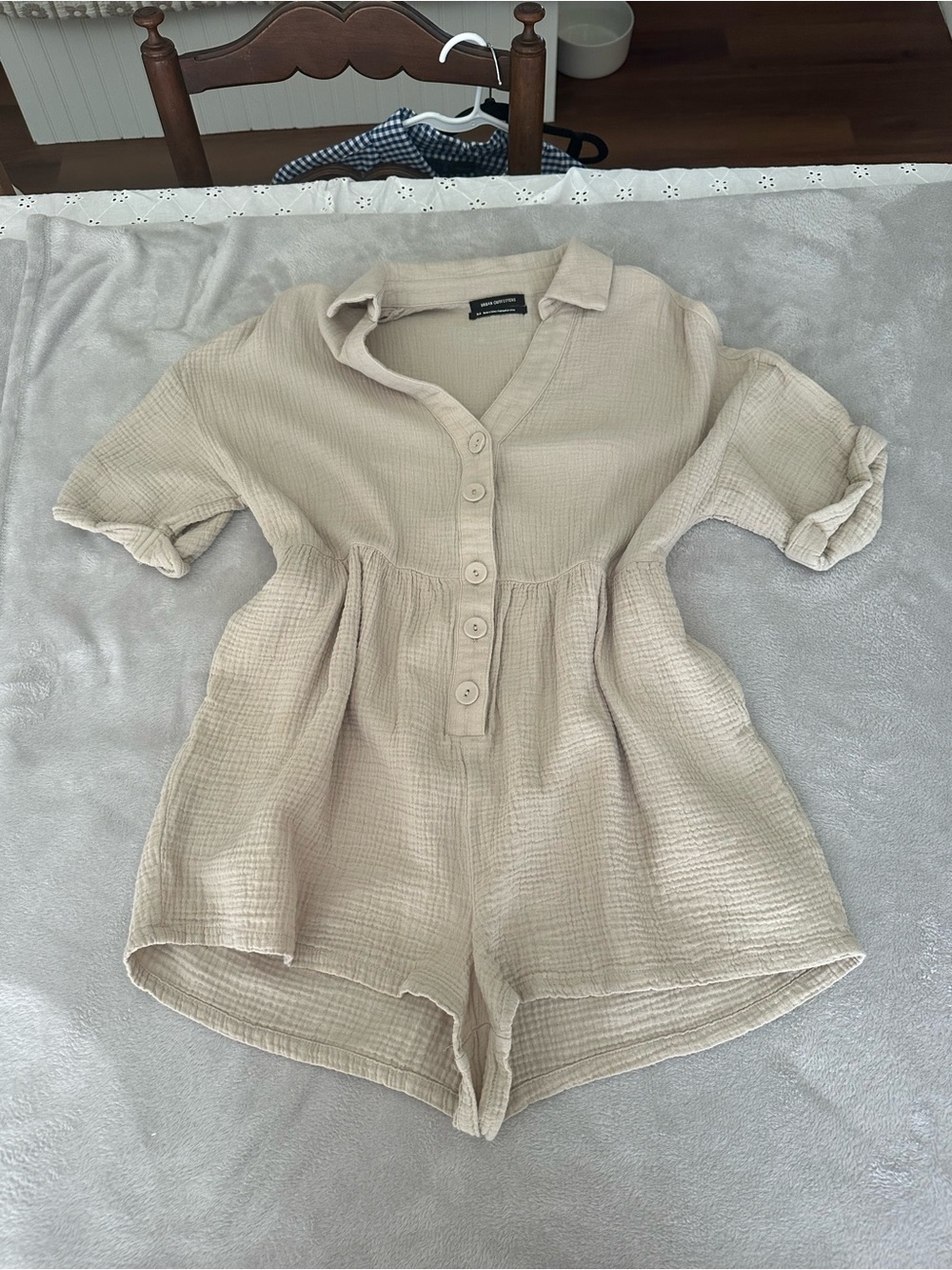 Urban Outfitters Neutral Romper, 100% Cotton, Cover Up, Swim Coverup